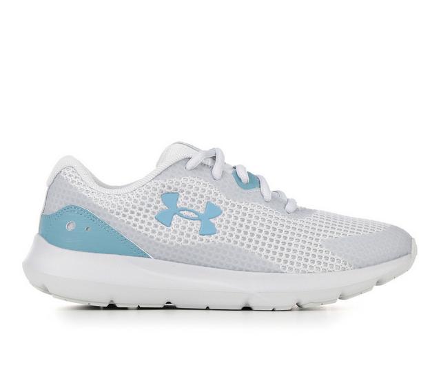 Women's Under Armour Surge 3 Running Shoes in Gray/Gray/Aqua color