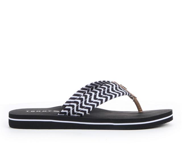 Women's Tommy Hilfiger Chill Flip-Flops in Black/ White color