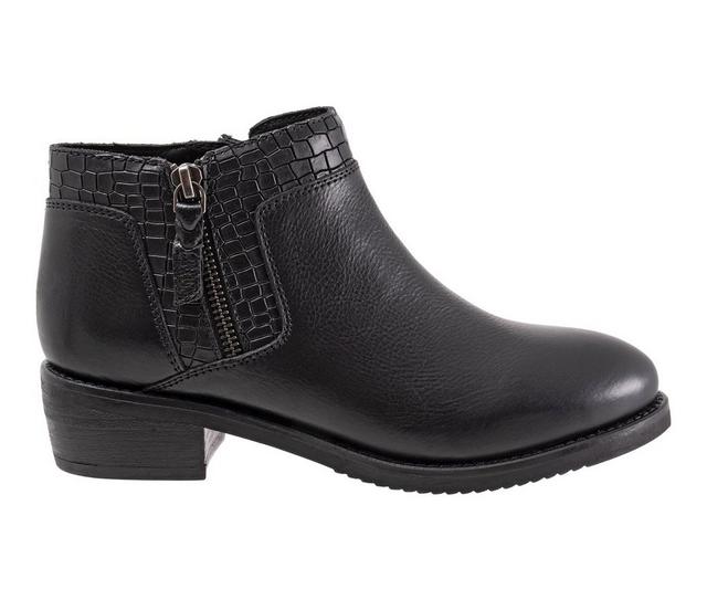 Women's Softwalk Rubi Booties in Black/Croco color