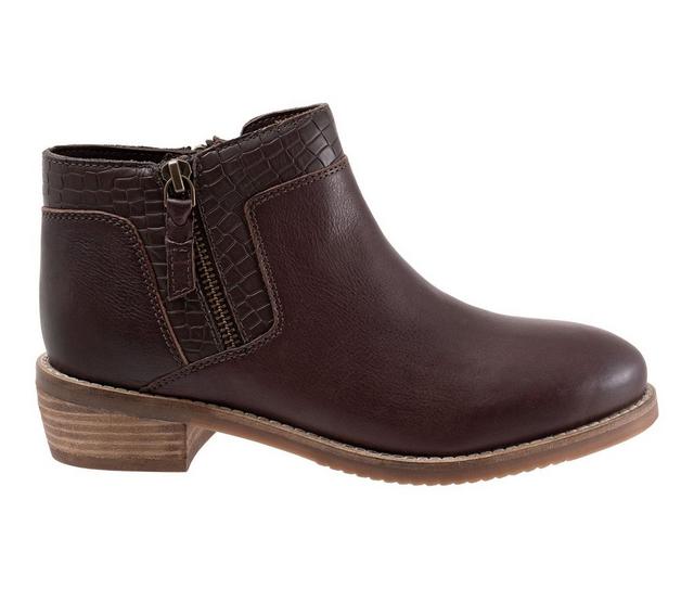 Women's Softwalk Rubi Booties in Dark Brown/Croc color