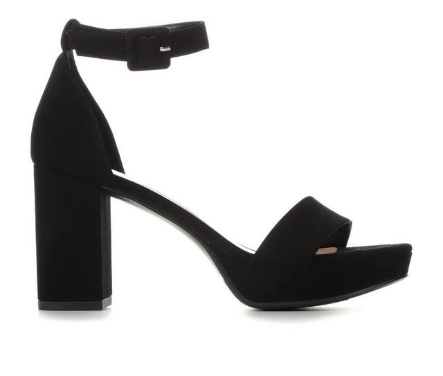 Women's Delicious Century Block-Heel Sandals in Black Nu color