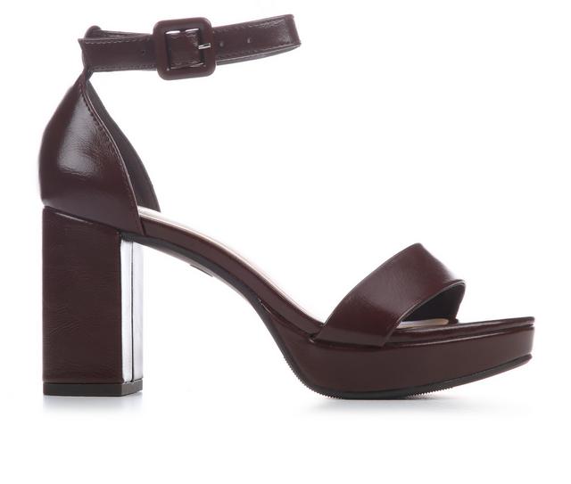 Women's Delicious Century Block-Heel Sandals in Brown color