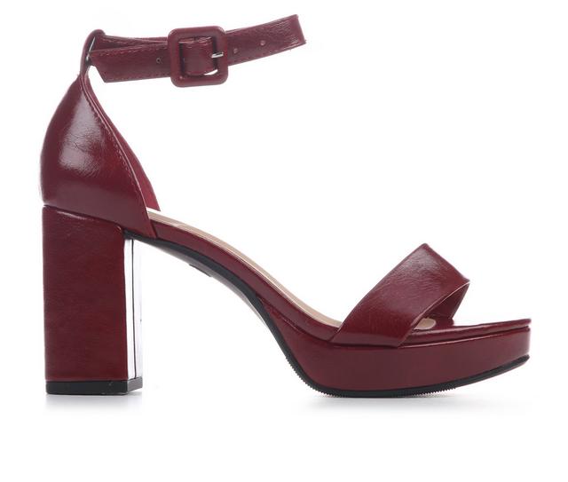 Women's Delicious Century Block-Heel Sandals in Cherry color