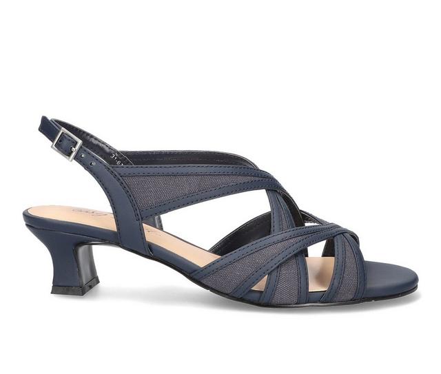 Women's Easy Street Tristen Dress Sandals in Navy color