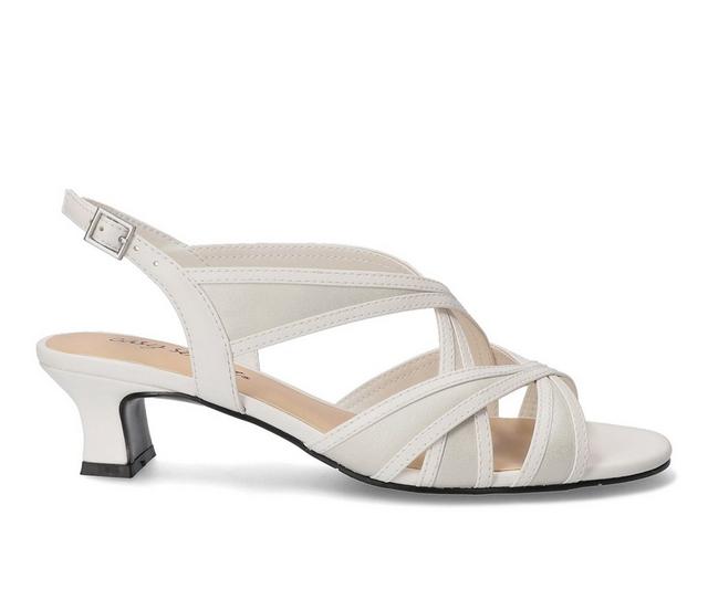 Women's Easy Street Tristen Dress Sandals in White color