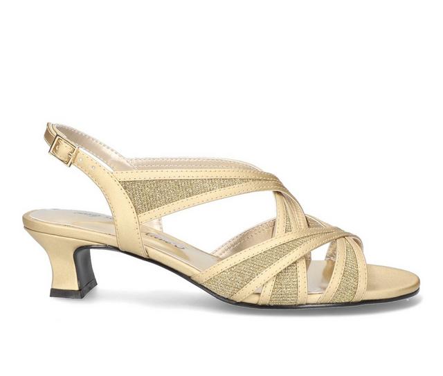 Women's Easy Street Tristen Dress Sandals in Gold Satin color