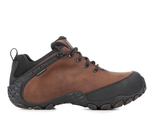 Men's Merrell Work Chameleon Flux LTR Composite Toe Work Shoes in Brown color