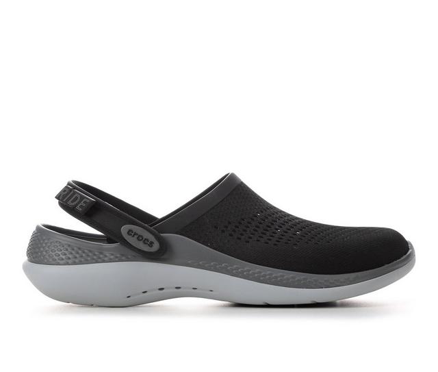 Men's Crocs LiteRide 360 Clogs in Blk/Slate Grey color