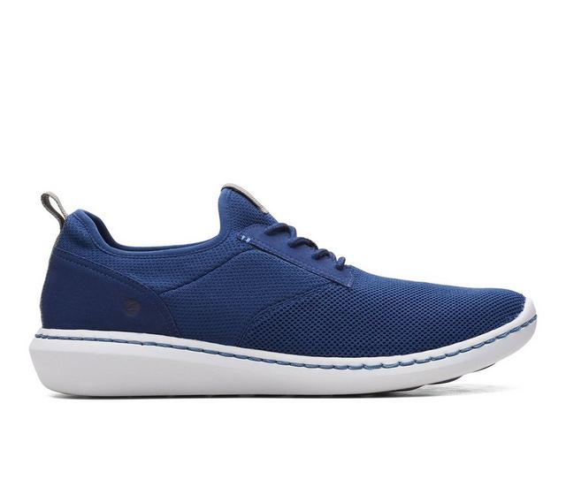 Men's Clarks Step Urban Low Sneakers in Navy Textile color