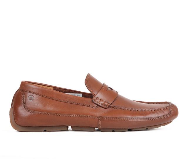 Men's Clarks Markman Way Loafers in Dark Tan Lea color