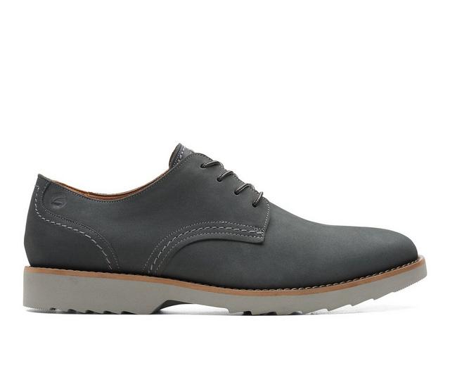 Men's Clarks Fallhill Plain Oxfords in Grey Nubuck color