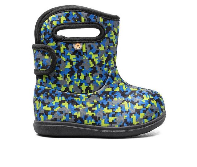 Girls' Bogs Footwear Toddler Little Textures Rain Boots in Black Multi color