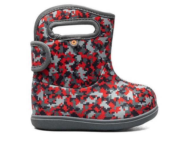 Girls' Bogs Footwear Toddler Little Textures Rain Boots in Dark Grey Multi color