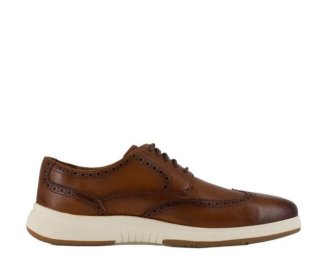 Men's Florsheim Work Flair Steel Toe Slip-Resistant Work Shoes in Cognac color