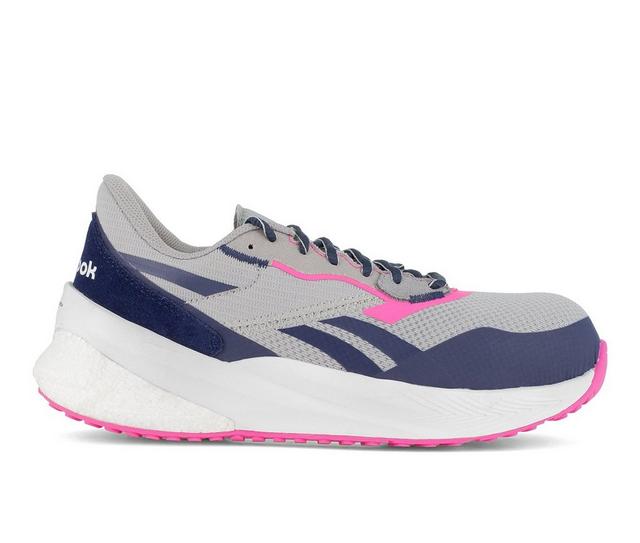 Women's REEBOK WORK Floatride Energy Daily Slip-Resistant Work Shoes in Grey/Navy/Pink color