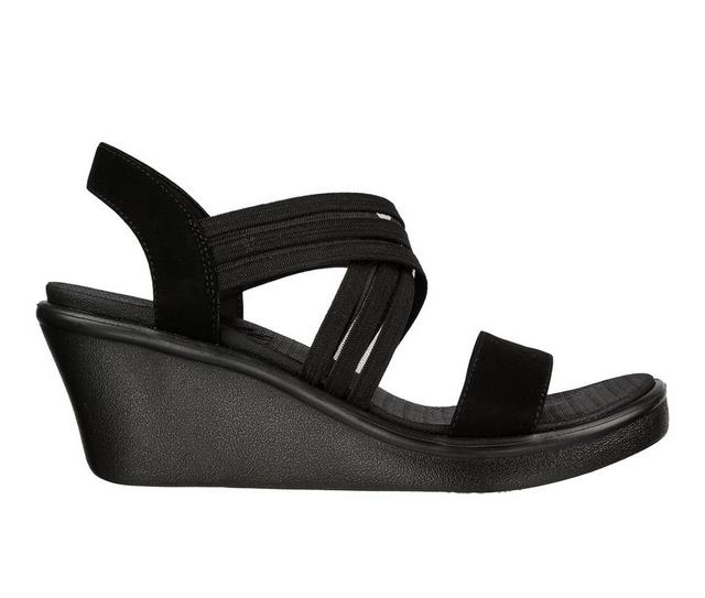 Women's Skechers Cali Rumble On-Day Flirt Wedge Sandals in Black color