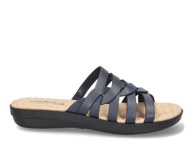 Women's Easy Street Sheri Sandals in Navy color