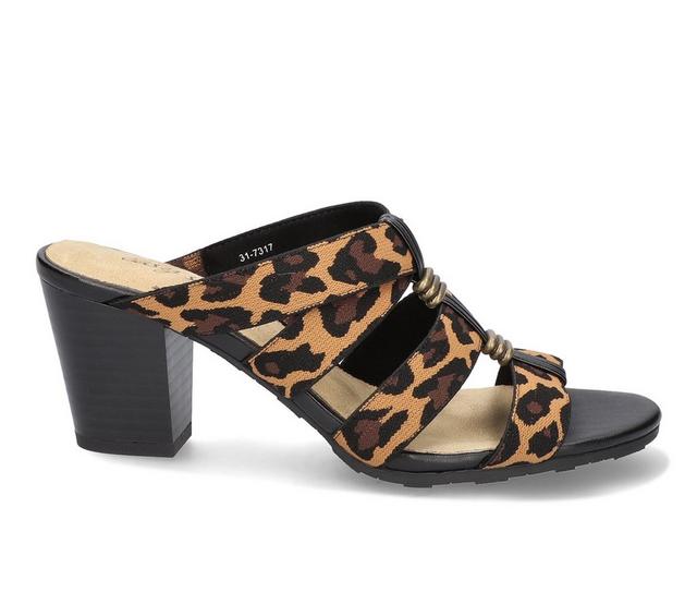 Women's Easy Street Alize Block Heel Dress Sandals in Leopard Gore color