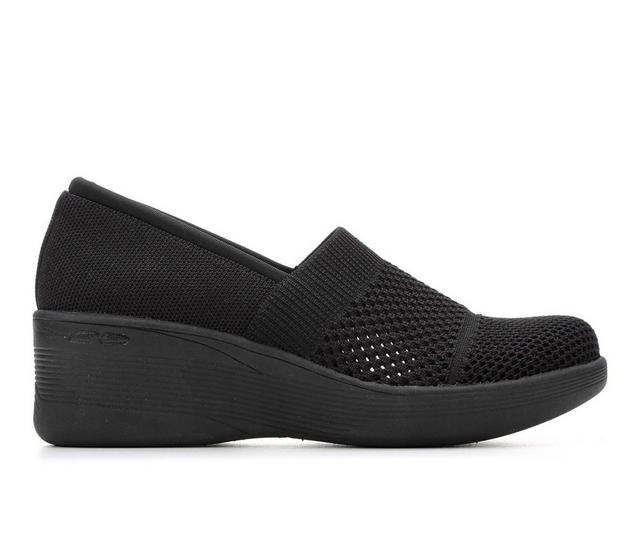 Women's Skechers Pier Lite Wow Factor 158410 Wedge Slip-On Shoes in Black color
