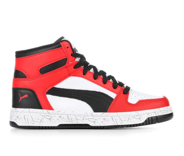 Men's Puma Rebound Layup SL Sneakers in White/Red/Black color