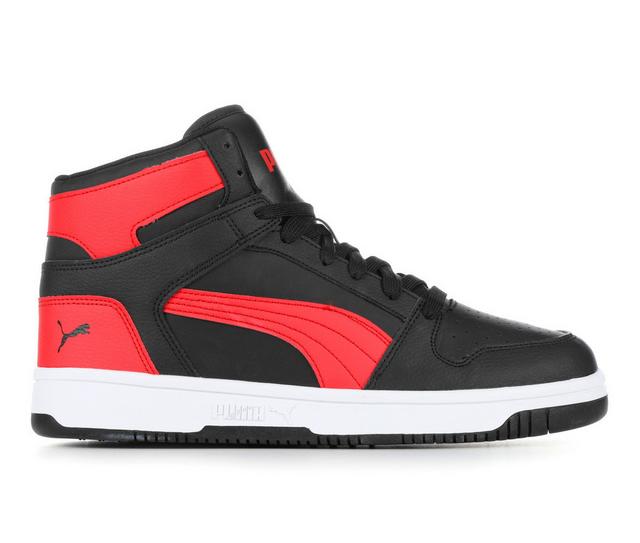 Men's Puma Rebound Layup SL Sneakers in Black/Red W color