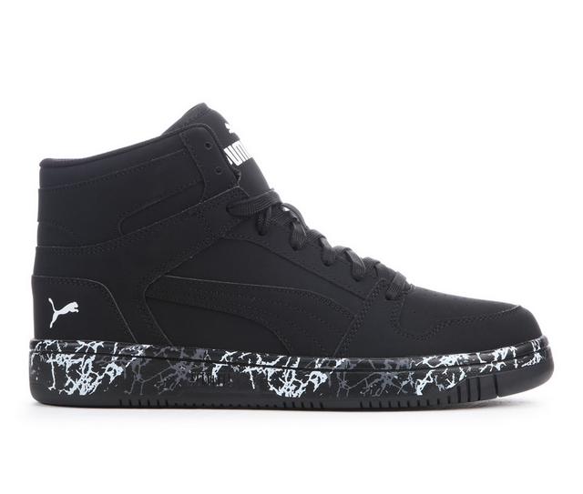 Men's Puma Rebound Layup SL High-Top Sneakers in Blk/Blk MT Park color