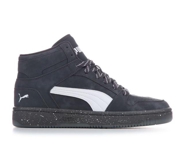 Men's Puma Rebound Layup SL High-Top Sneakers in Grey/Blk/Speck color