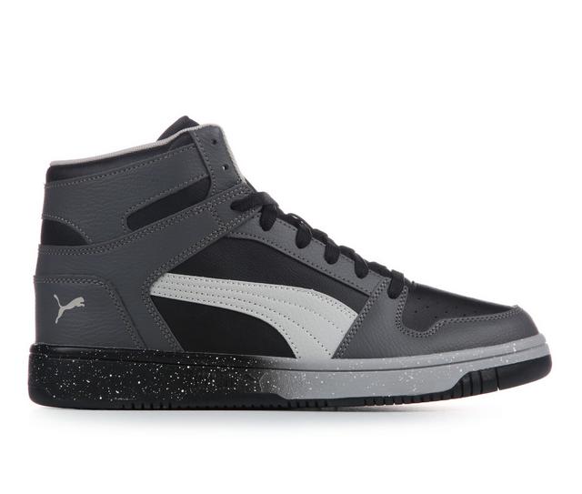 Men's Puma Rebound Layup SL High-Top Sneakers in Grey Speck Fade color