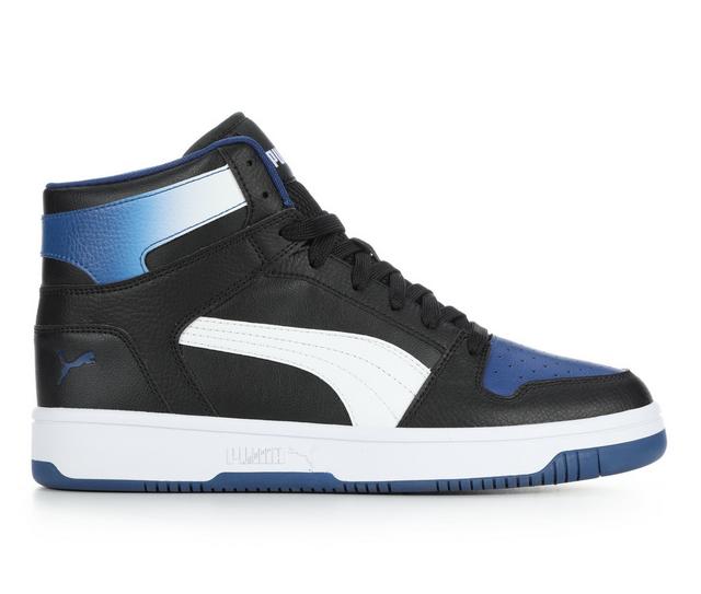 Men's Puma Rebound Layup SL High-Top Sneakers in Blu/Blk/White W color