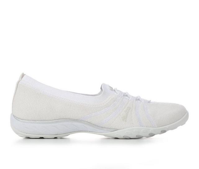 Women's Skechers Breathe Easy Simple Pleasure 100247 Slip-On Shoes in White color