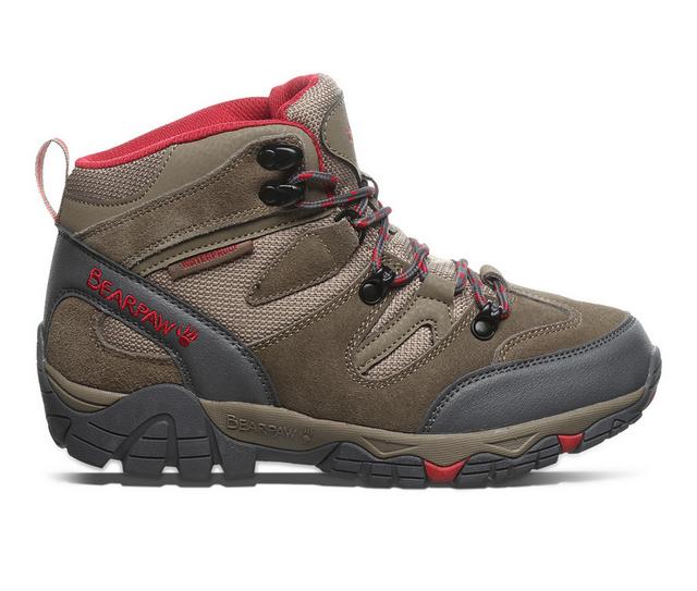 Women's Bearpaw Corsica Wide Width Waterproof Hiking Boots in Taupe/Red color