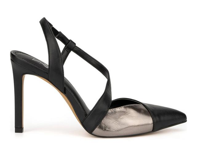 Women's New York and Company Lola Pumps in Black/Silver color