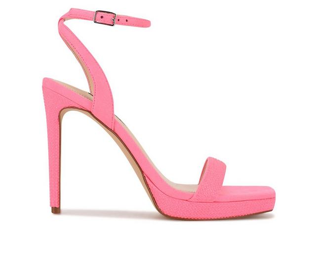 Women's Nine West Zadien Dress Sandals in Neon Pink color
