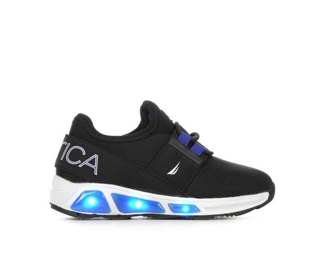 Boys' Nautica Toddler & Little Kid Neave Emboss Light-Up Sneakers in Black/Cobalt color