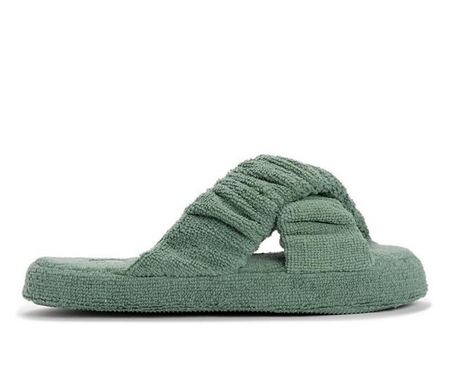 MUK LUKS Maelle Slippers in Juniper Green color