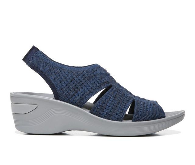 Women's BZEES Double Up Wedge Sandals in Navy Knit color