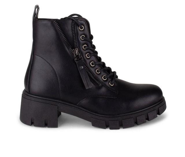 Women's Wanted Concrete Combat Boots in Black color