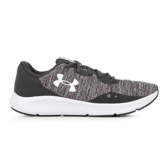 Men's Under Armour Pursuit 3 Twist Running Shoes in Grey/White color