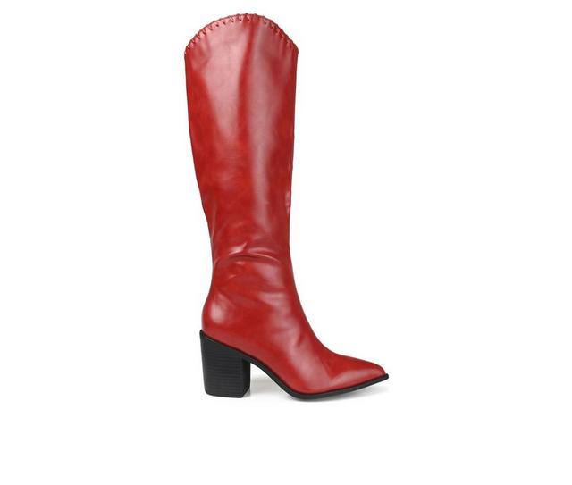 Women's Journee Collection Daria Knee High Boots in Red color