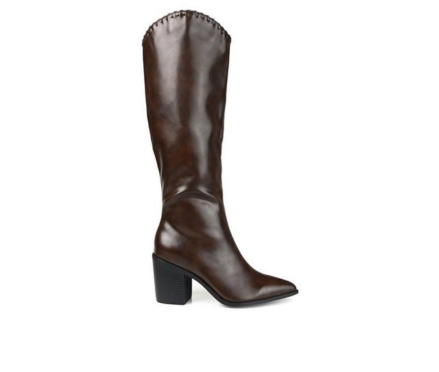 Women's Journee Collection Daria Knee High Boots in Brown color