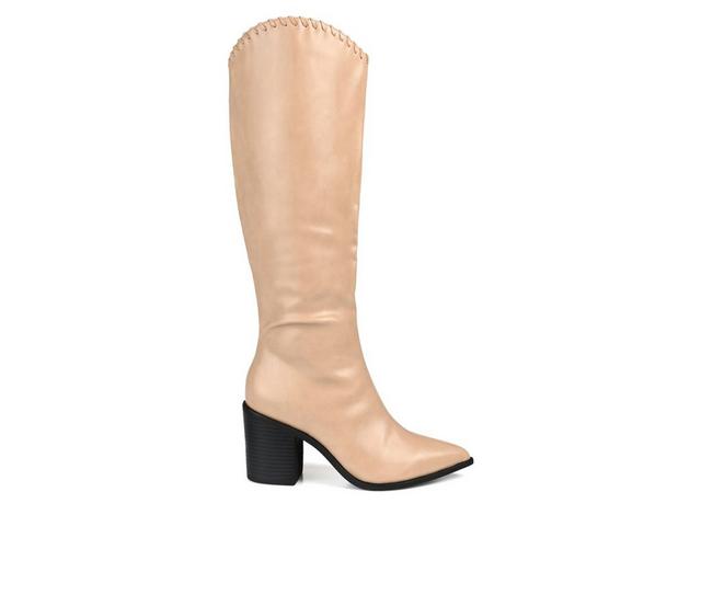 Women's Journee Collection Daria Wide Calf Knee High Boots in Tan color