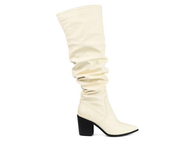 Women's Journee Collection Pia Over-The-Knee Boots in Bone color