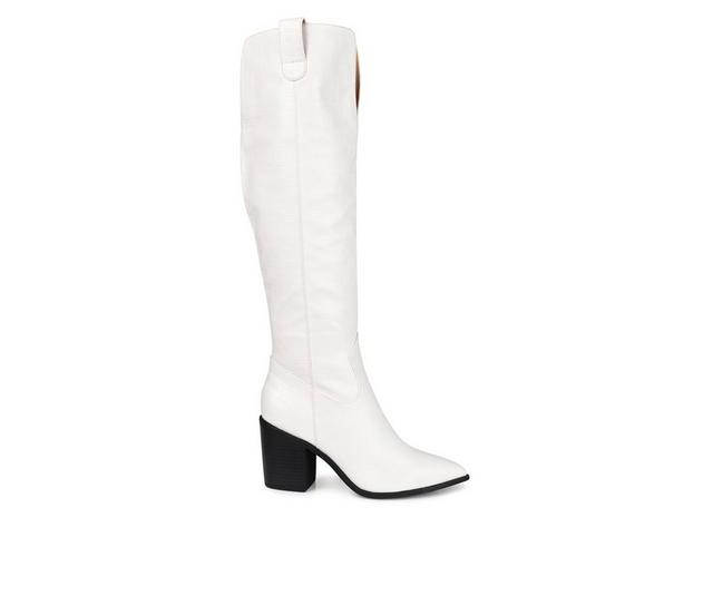 Women's Journee Collection Therese Over-The-Knee Boots in Bone color