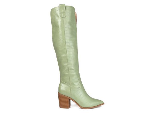 Women's Journee Collection Therese Over-The-Knee Boots in Green color