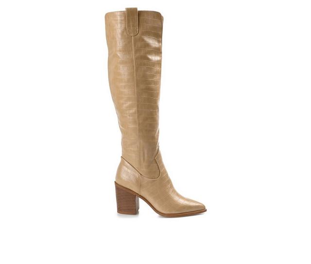 Women's Journee Collection Therese Over-The-Knee Boots in Tan color