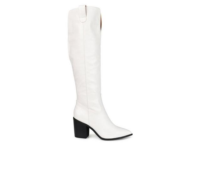 Women's Journee Collection Therese Extra Wide Calf Over-The-Knee Boots in Bone color