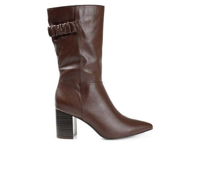 Women's Journee Collection Wilo Mid Boots in Brown color
