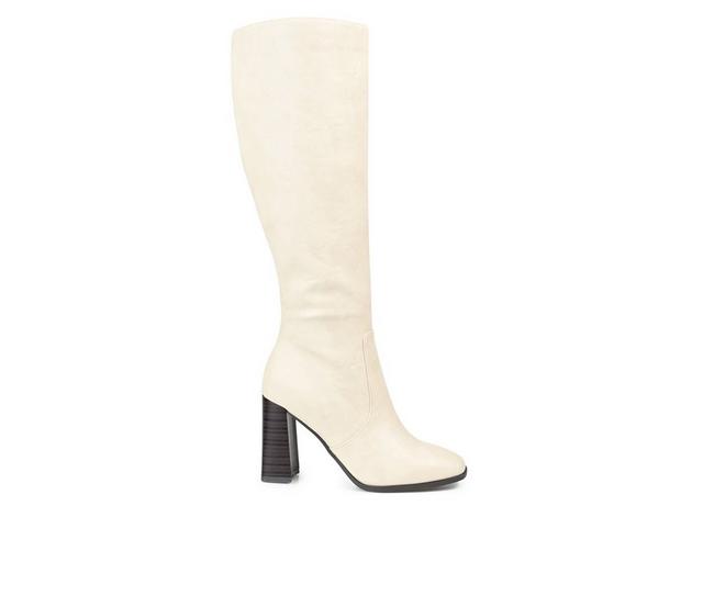 Women's Journee Collection Karima Knee High Boots in Off White color