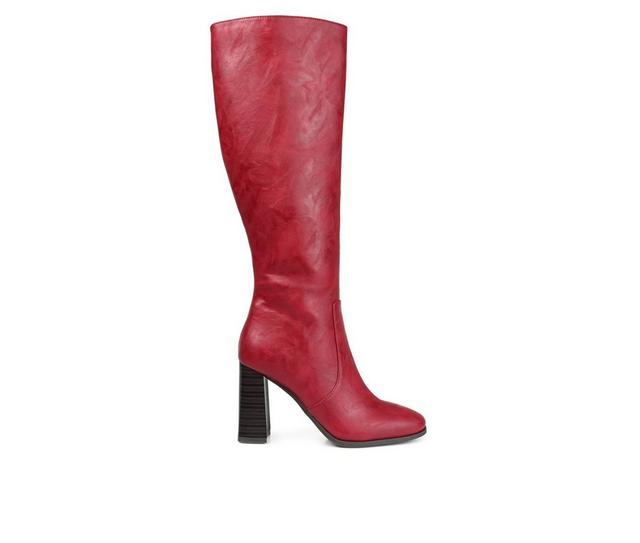Women's Journee Collection Karima Wide Calf Knee High Boots in Red color