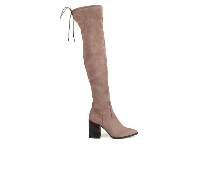 Women's Journee Collection Paras Wide Calf Over-The-Knee Boots in Taupe color